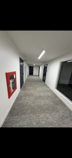 Clean apartment hallway after project completion